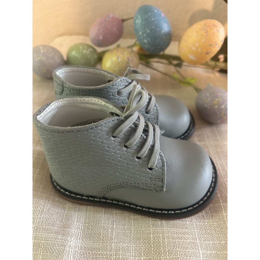 Cute! JOSMO Walker Unisex Baby Walking Shoes Size 3.5 Genuine Leather Gray